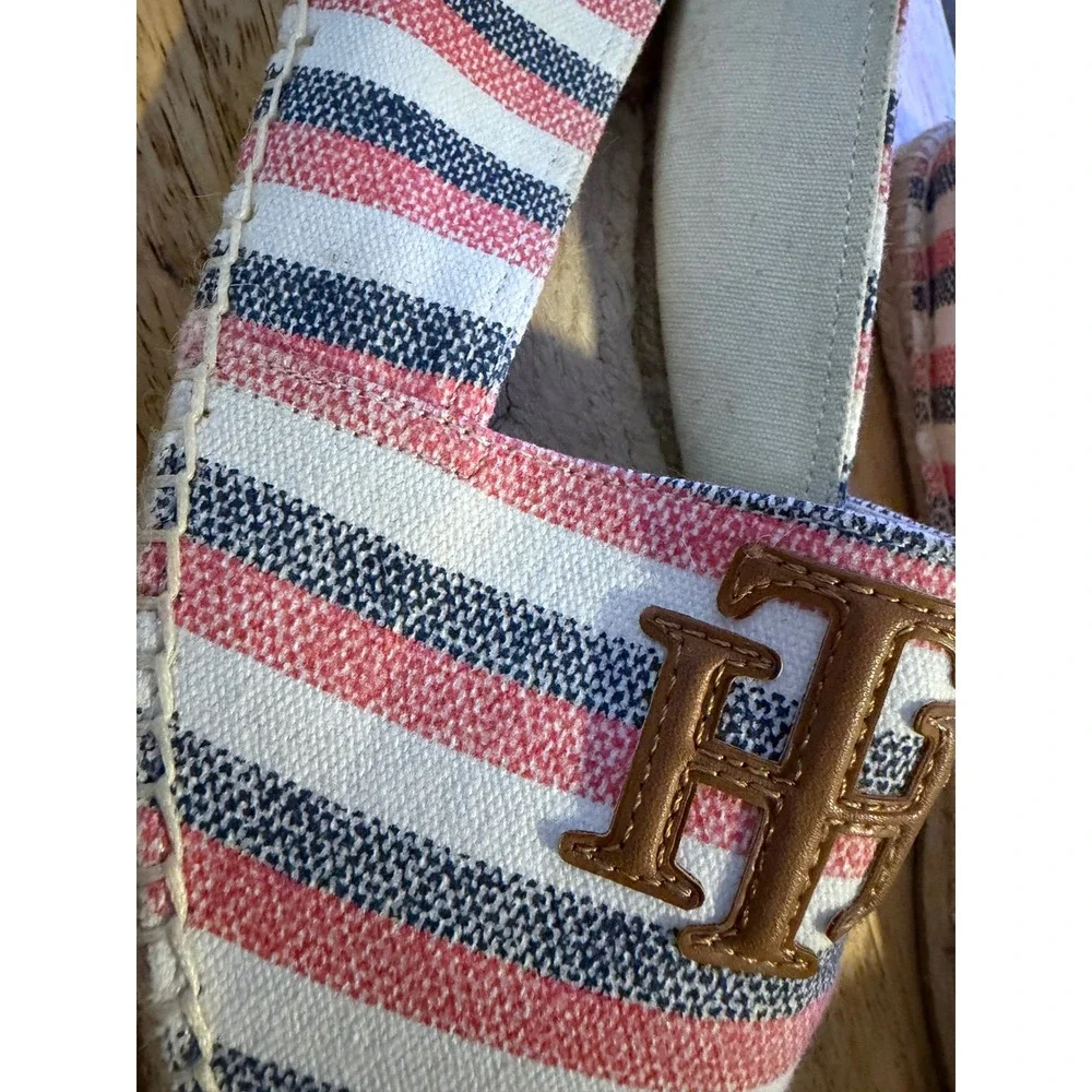 Tommy Hilfiger TWHERMI Womens Striped Espadrille Flats‎ Red White Blue Size 10M